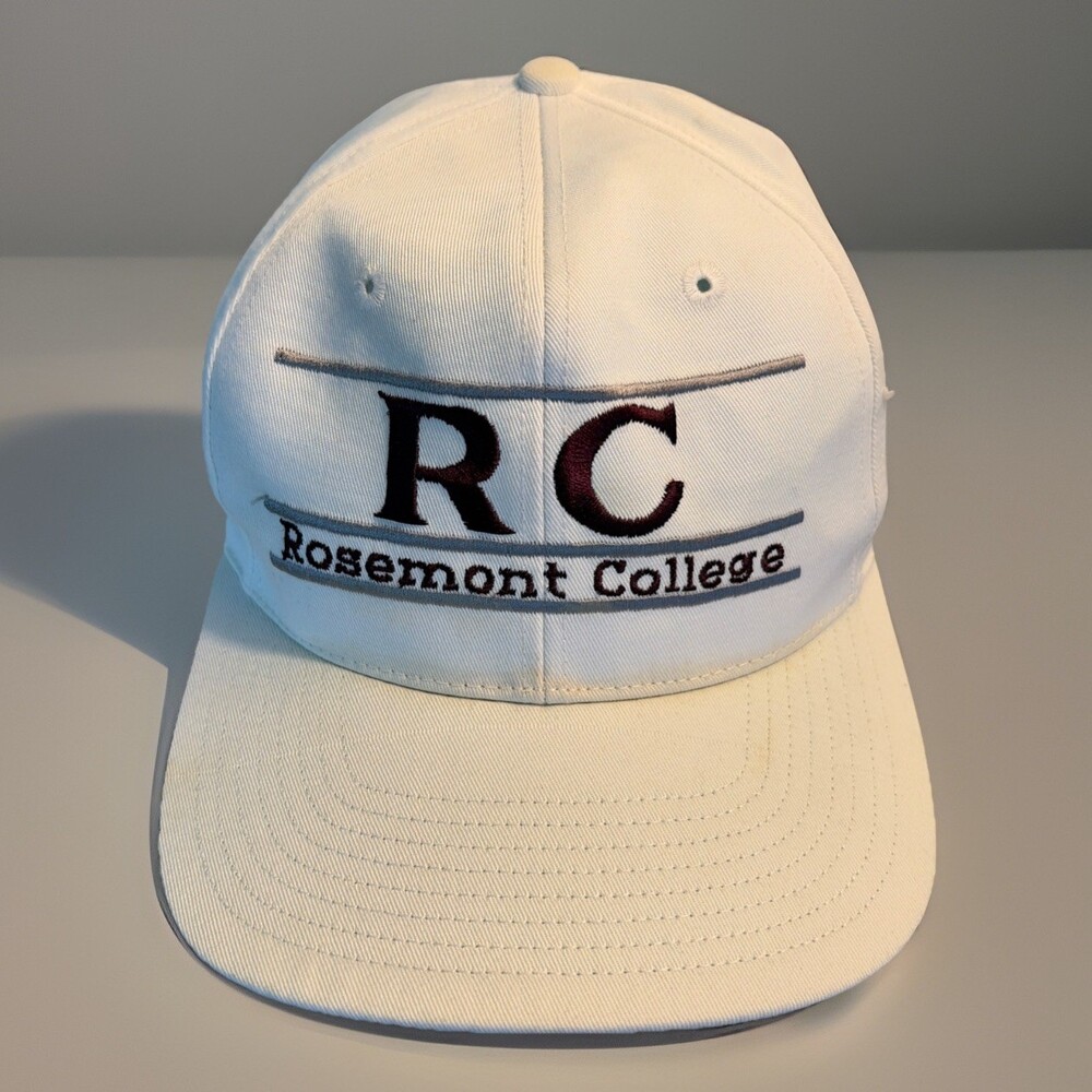 Vintage ROSEMONT COLLEGE RAVENS Game Bat Hat Rare SnapBack Preowned